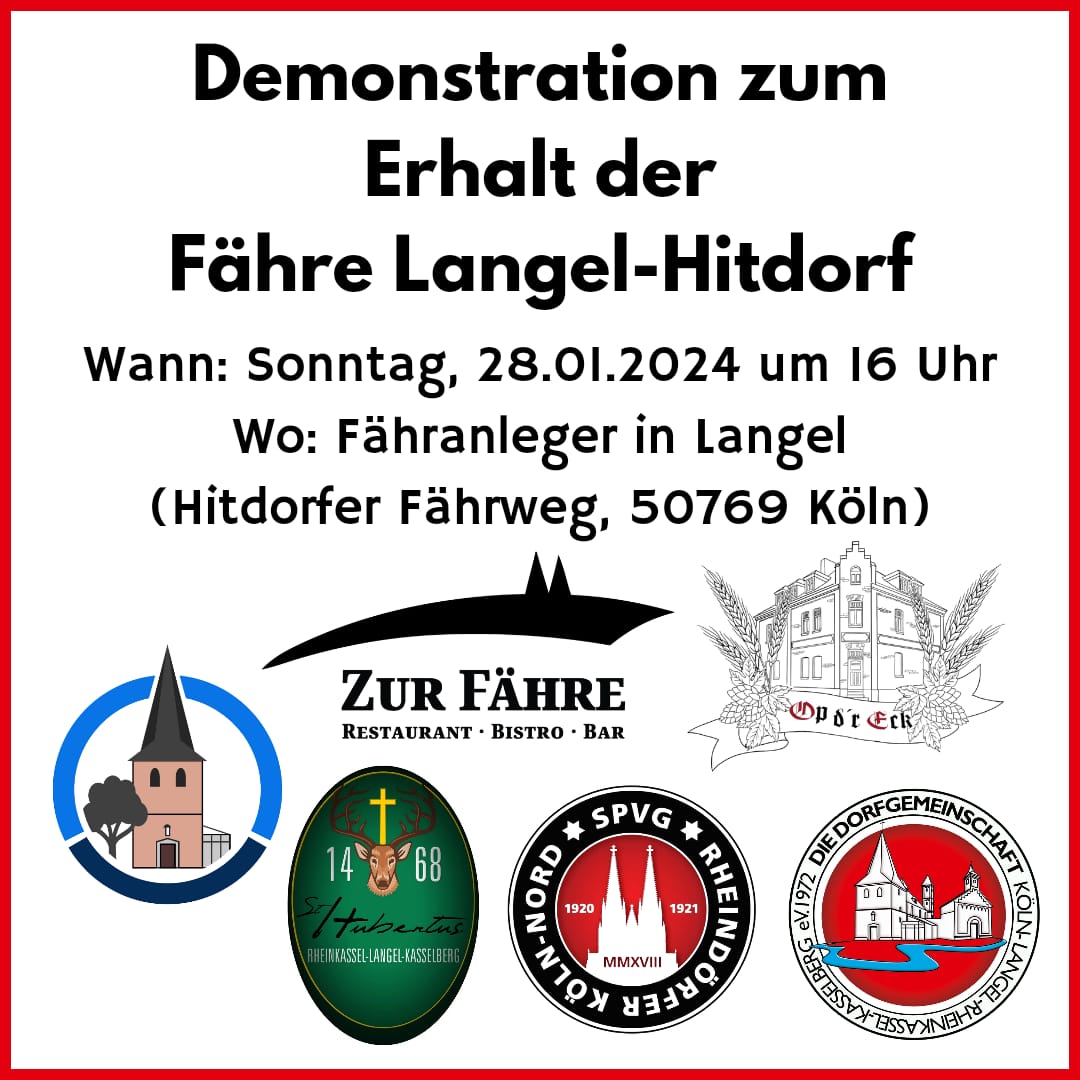Read more about the article Demonstration für den Erhalt der Fähre Langel-Hitdorf!